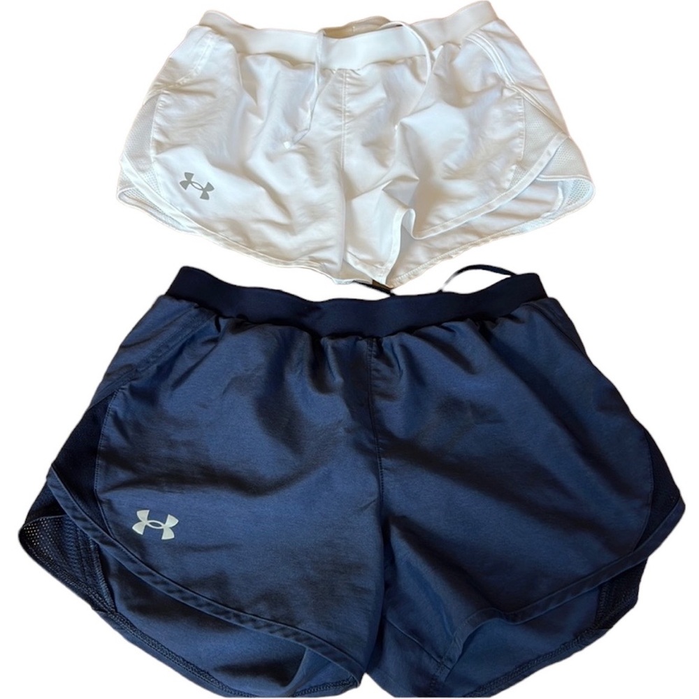 Under Armour White and Navy Athletic Shorts
